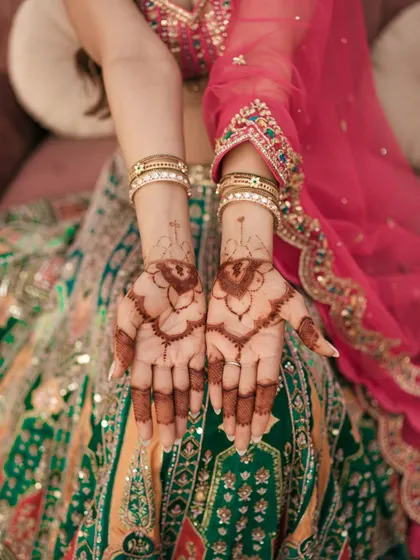 The intricate beauty of bridal Mehendi. I believe the small details are part of the larger story, showcasing the artistry and tradition woven into your wedding day.