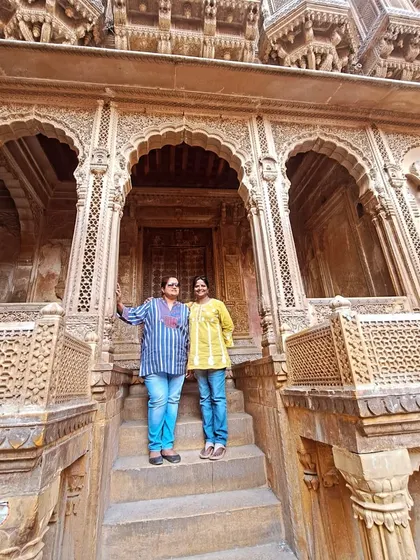 Haveli hopping in Jaisalmer, Rajasthan. I learned that the Ganesha paintings on the walls are actually public wedding invitations for the whole village.