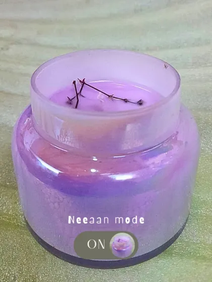 Because your vibe deserves better lighting. This iridescent lavender jar candle is perfect for setting a calm, soothing mood. Neeaan mode: ON.