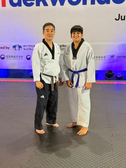 A moment of respect between my student and a grandmaster.