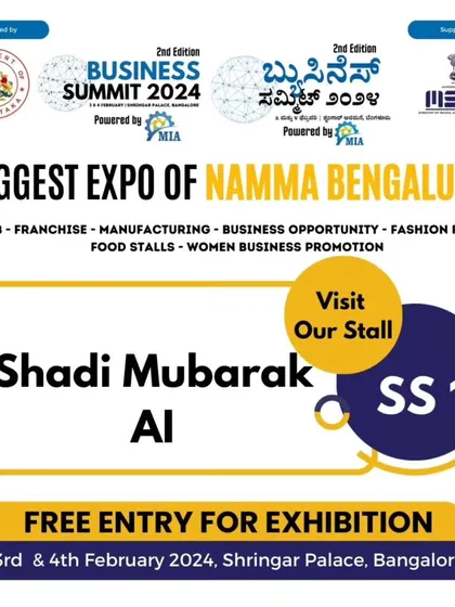This is an invitation to our stall at the Business Summit in Bengaluru. I make it a point to participate in such public events to meet community members directly, answer questions, and be transparent about my services.