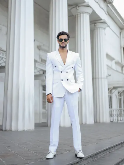 A confident, full-length shot that is perfect for a portfolio's opening image.