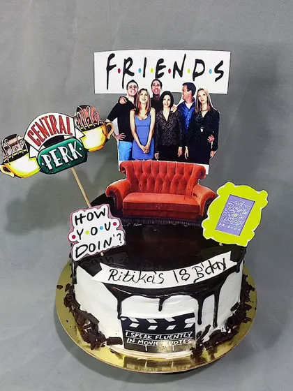 "I'll be there for you!" This cake is for an 18th birthday celebration for a huge fan of the TV show F.R.I.E.N.D.S.