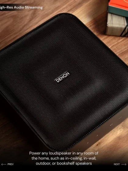The Denon Home Amp can power any loudspeaker in any room of the home, from in-ceiling and in-wall to outdoor or bookshelf speakers, making it a versatile hub for high-resolution audio streaming.
