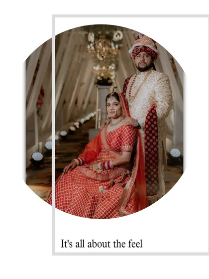 A regal portrait of the bride and groom on their wedding day. The classic pose and elegant setting create a timeless and majestic image that celebrates their union.