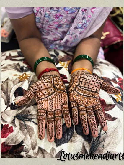 Another example of a traditional Indian design for a guest, with a focus on geometric patterns and fine lines.