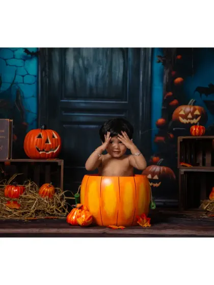 A playful moment from our Halloween photoshoot.