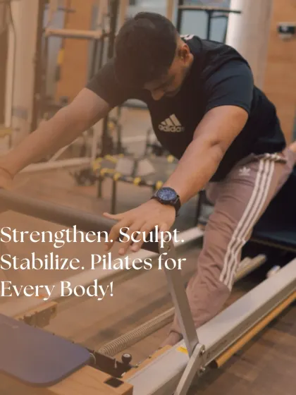 This deep stretch on the Reformer targets the hamstrings and glutes. It's a perfect example of how we sculpt and stabilize the body through controlled, lengthening movements.