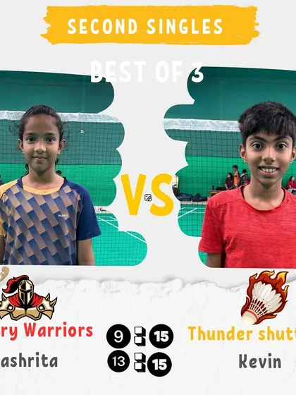The Second Singles match from the final day. The Thunder Shuttlers secure a crucial win.