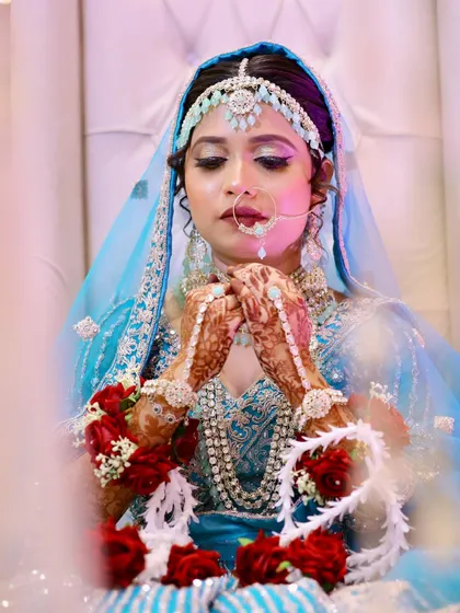 A final, beautiful portrait of the Nikkah bride, capturing the peace and beauty of the moment.