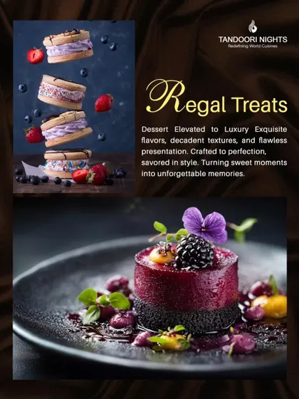 Dessert is not an afterthought; it's a grand statement. This regal berry treat, with its deep flavors and artistic presentation, showcases how we elevate classic desserts into modern, decadent masterpieces.