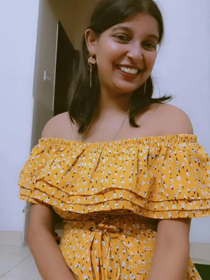 A big smile in my favorite yellow dress. Style is all about wearing what makes you feel happy and confident.