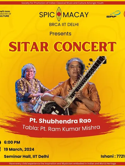A poster for another sitar concert at IIT Delhi. Consistent engagement with institutions like this is key to building a lasting appreciation for our cultural heritage among the youth.
