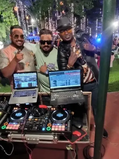 Posing with my DJ friends. Teamwork makes the dream work for a flawless event.