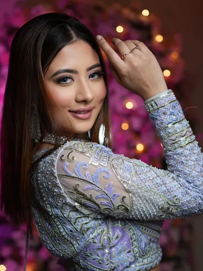 Breaking the internet with confidence. This shimmery lavender eye look is modern, glamorous, and a perfect example of the trendy styles we teach in our academy.