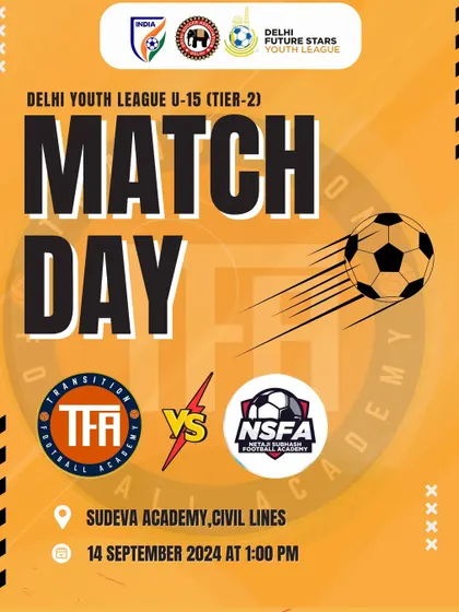 Match day poster for the U-15 game against Netaji Subhash Football Academy.