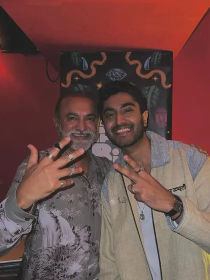 A proud moment with my dad at one of my gigs. His support for both my DJing and my jewelry design business means the world to me.