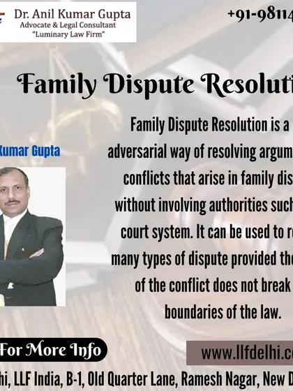 We believe in a non-adversarial approach to Family Dispute Resolution. Our goal is to resolve conflicts and arguments within families without involving the court system, provided the solution remains within the boundaries of the law. This method is often faster and less stressful for all parties.