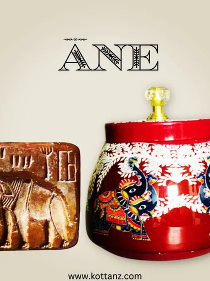 The elephant, or 'Ane', is a powerful symbol in Indian culture. This dry fruit jar, featuring a Harappan-style elephant, connects modern gifting with ancient heritage.