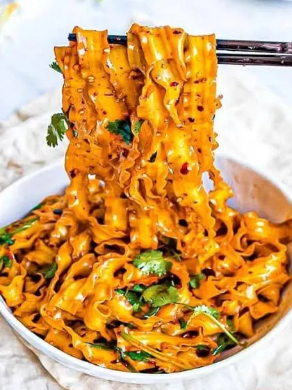 A bowl of noodles tossed in my flavourful Chilli Shrimp Oil. It's an easy way to make a restaurant-quality meal at home in minutes.