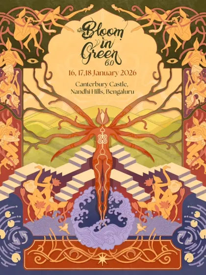 The beautiful, intricate poster for the Bloom in Green 6.0 festival.