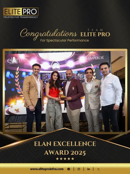 We were thrilled to receive the Elan Excellence Award 2025 from the Elan Group, presented by celebrity Ms. Disha Patani. This picture captures the moment our team was honored for their spectacular performance and contribution.