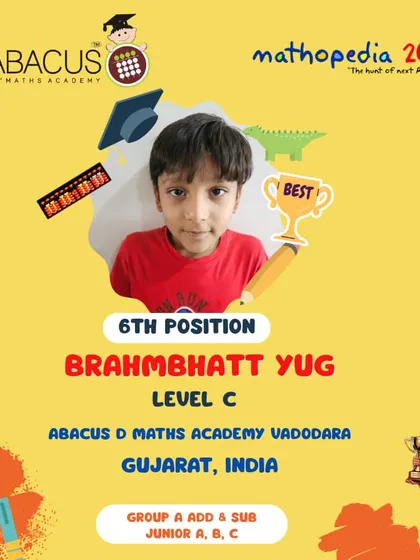 Brahmbhatt Yug from Vadodara, Gujarat, securing 6th Position.