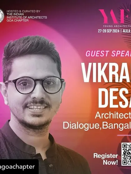 Announcing our Co-Founder, Vikram Desai, as a guest speaker at the Young Architects Festival 2024 in Goa.