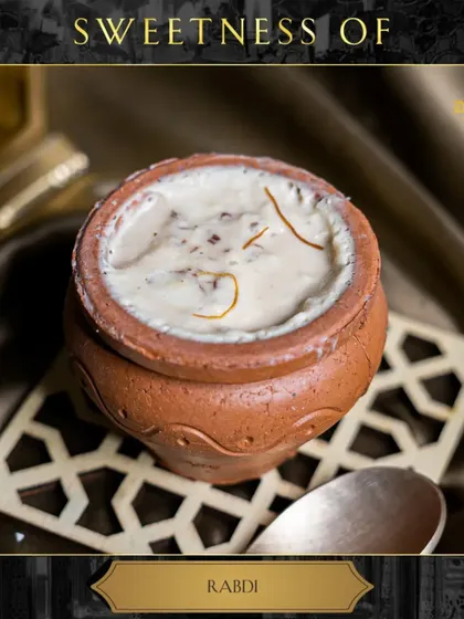 Indulge in the creamy goodness of our Rabdi, a timeless Indian dessert that will melt your heart with every spoonful.