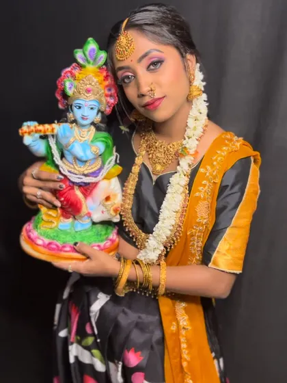 Another beautiful shot from the Radha-Krishna themed shoot, showcasing the versatility of my rental Langa Davanis for creative projects.