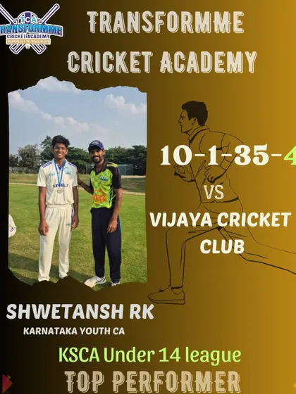 Shwetansh RK's impressive 4-wicket haul in the KSCA U-14 knockout game.