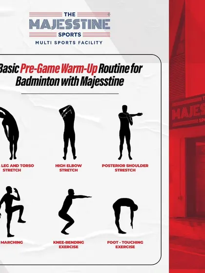 We provide value beyond the court. This infographic shows a basic pre game warm up routine, reflecting our commitment to player education and safety during all sporting events.