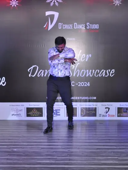 A powerful pose from a solo dance routine at the Winter Dance Showcase.