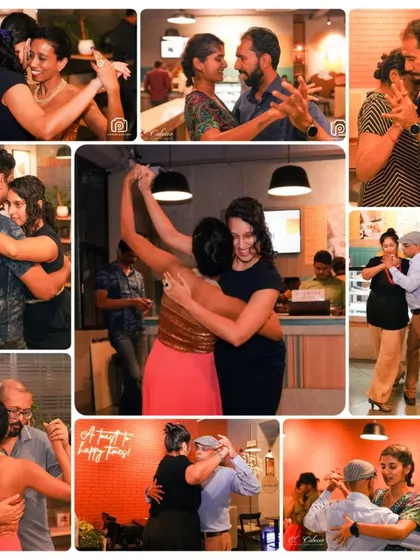 Learning with me means you also join a warm and welcoming community. This is a glimpse into our El Cabeceo Anniversary Milonga, a social dance night where students practice, connect, and celebrate together.