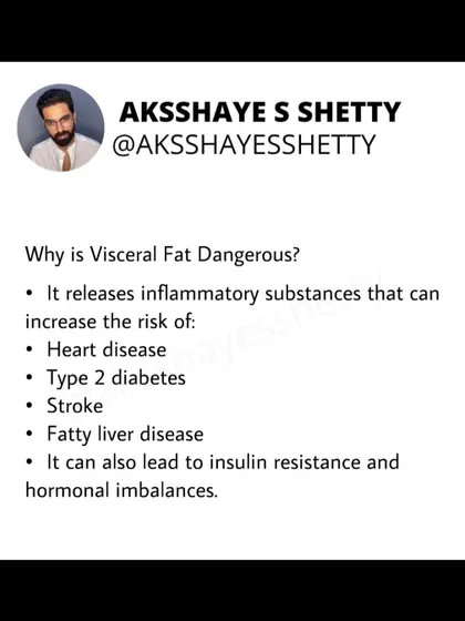 Visceral fat is dangerous because it releases inflammatory substances that increase the risk of heart disease, type 2 diabetes, stroke, and fatty liver disease. It can also lead to hormonal imbalances.