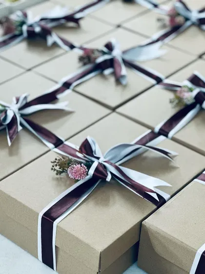 Another perspective of the large corporate gift order, ready for a special event.