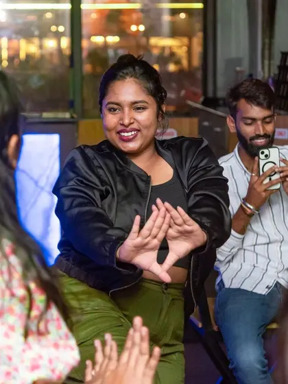 It's all about creating those insta-worthy memories. A guest enjoying the music and showing off her dance moves for the camera.