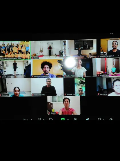 A screenshot of our online class during the Annual Day event. Our community extends far beyond the walls of the studio.