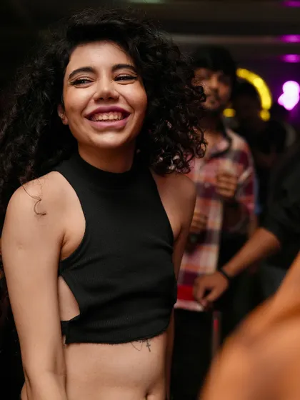 A huge smile that says it all.