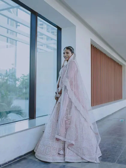 A duplicate of the beautiful bridal portrait by the window.