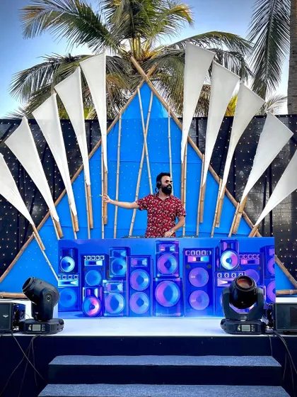 Here is a custom DJ console setup for a corporate sundowner party. I work with your event team to ensure my setup not only sounds incredible but also visually complements your event's theme and decor.