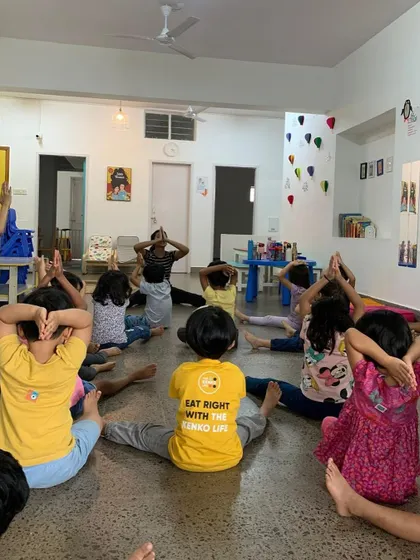 Happy International Day of Yoga. Our kindergarteners practice their poses, learning about mindfulness, balance, and body awareness in a fun and playful way.