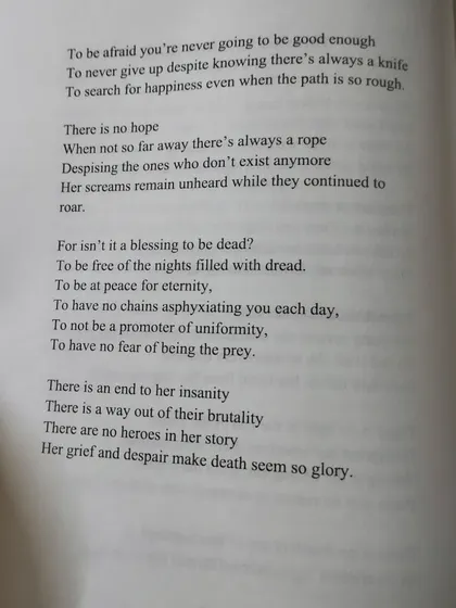 The second page of 'There Are No Broken Bones.' We ensure that longer poems are given the space they need across multiple pages, respecting the integrity of the work.