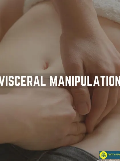 A close up view of visceral manipulation, a technique that addresses the mobility of your internal organs.