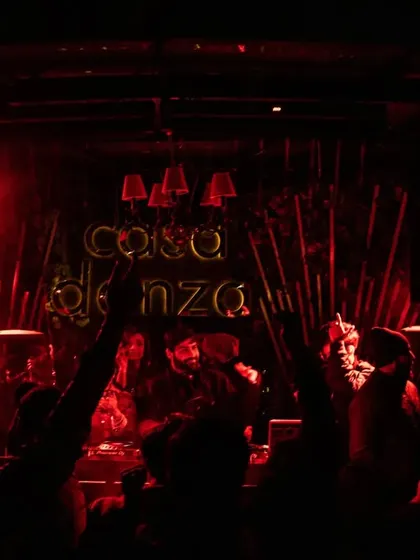 The red room vibe at Casa Danza. The intense color and close quarters make for a powerful, shared experience on the dancefloor.
