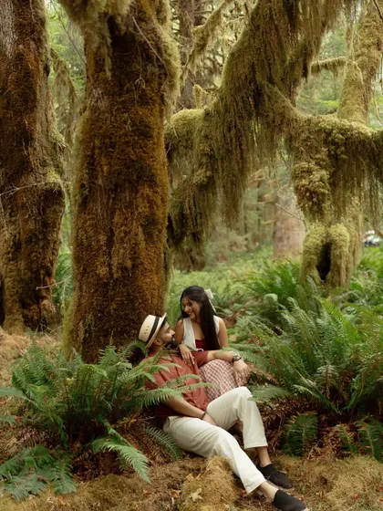 A peaceful moment shared in the heart of the rainforest. The composition draws you into their private world, surrounded by the beauty of nature.