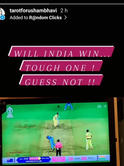 Sometimes, the cards offer predictions on a larger scale. Here is a screenshot of my story where I predicted the outcome of the 2023 Cricket World Cup match before the game ended.