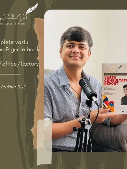 Holding the Vastu Consultation Report, a complete guide for your home, office, or factory. This report was created after 360 hours of research and design to ensure you have a clear roadmap for creating a harmonious environment.