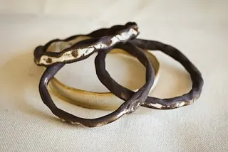 Another look at my handmade ceramic bangles. The combination of dark and light glazes with a rustic finish gives them a beautiful, artistic feel.