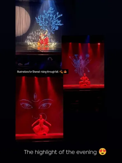 The highlight of the evening was the stunning visual illustrations used in "Sharad - rising through fall."